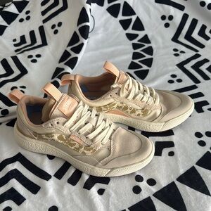 Vans Cream Sneakers with Suede and Mesh Design